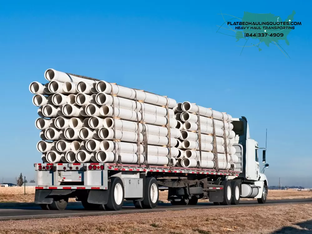 Transporting Pipes on Flatbed