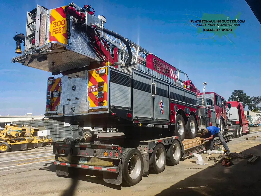heavy haul trucking companies shipping fire trucks